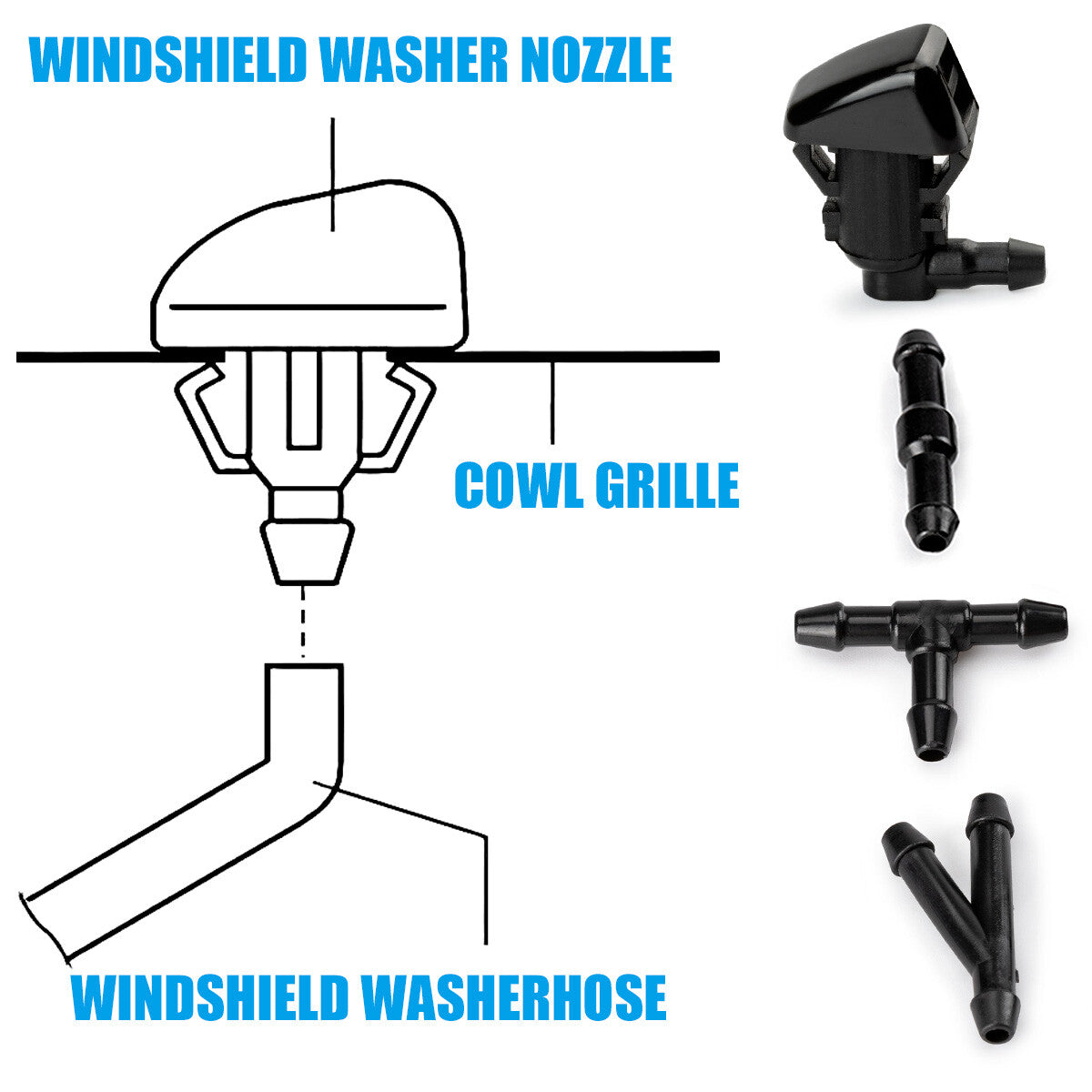 2-Pack 7T4Z-17603-A new Windshield Washer Sprayer Kit for Ford F-350 F-450