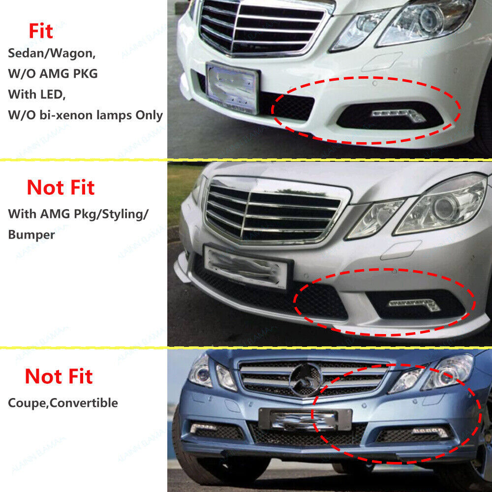 RH Front Driving Light DRL Grille for Mercedes W212 E Class E350 E550 2010-2013 Q