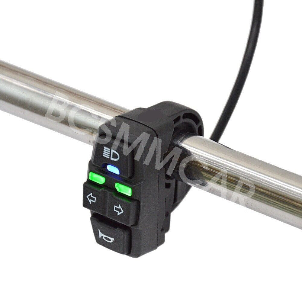 Headlight Horn Turn Signal Light Switch On/Off Button For Motorcycle Ebike Q
