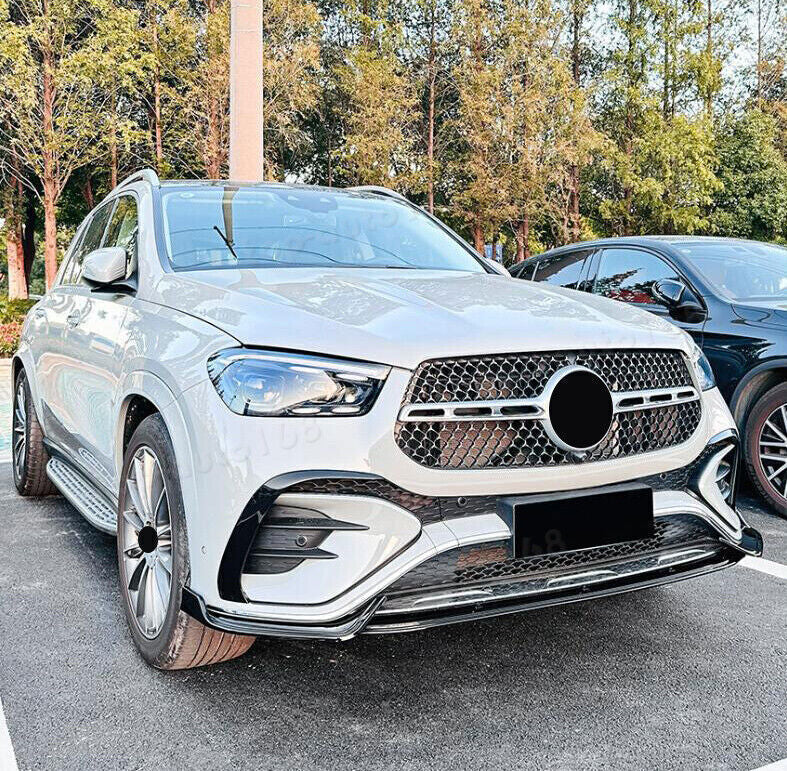 Piano Black Front Bumper Spoiler for Mercedes-Benz GLE-Class SUV 450 AMG 53 2024