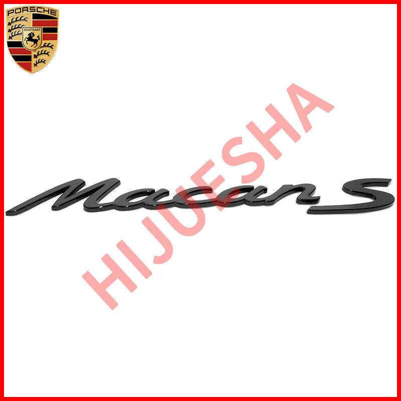 Matte Black for Porsche Macan S Letters Rear Badge Emblem Set Look Deck lid