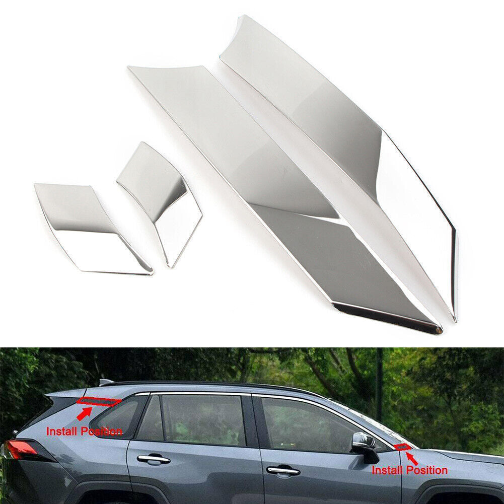 A-pillar C-pillar Frame Molding Cover Trim chrome Fit for Toyota RAV4 2019 20 21 ABS