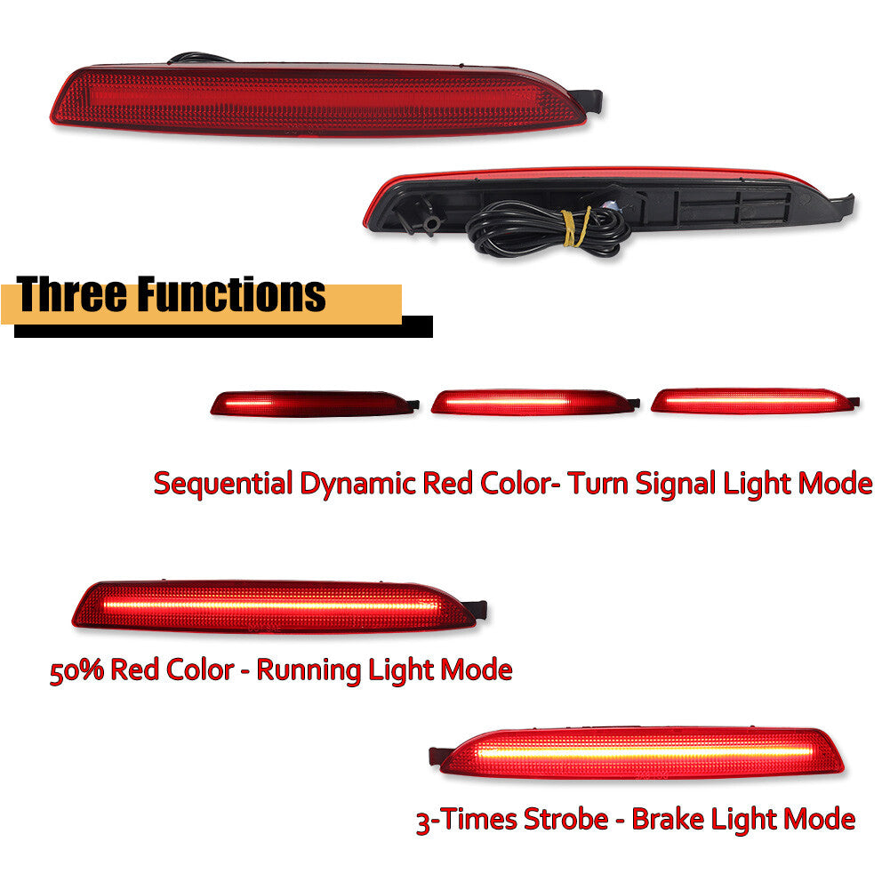 For 2011-13 for Kia Sorento Red Lens Red LED Rear Brake Sequential Signal Light Kit - v