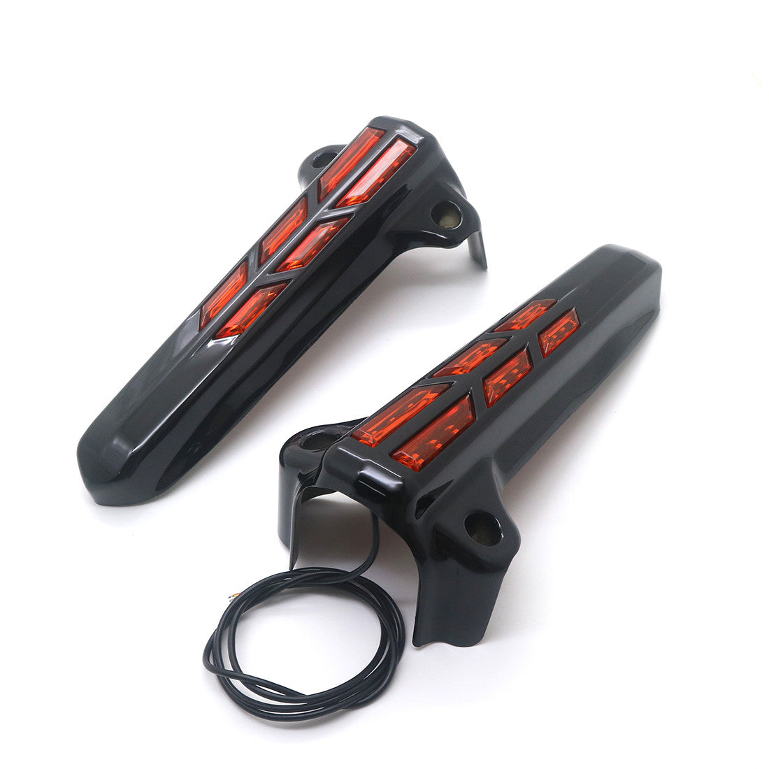 Pair LED Lower Fork Leg Cover Light for Harley Touring FLHR FLHX FLHT 14-17 Q