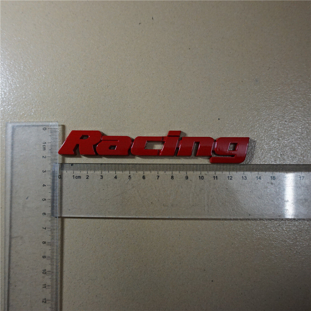 1x Matte Red Racing Metal Decal Sticker Badge Emblem 3D Trunk Car Motor Tailgate Q
