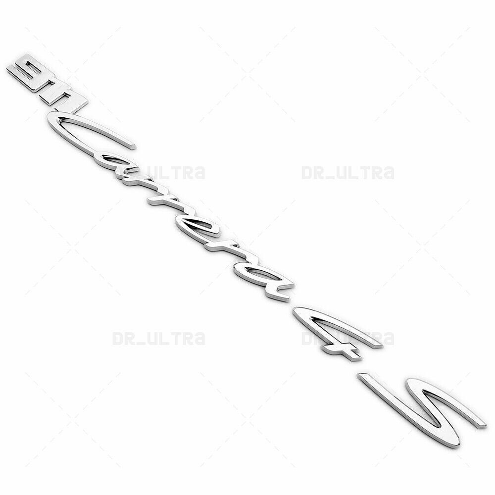 20+ Chrome 911 Carrera 4S Letters Rear Badge Liftgate Emblem Deck Lid
