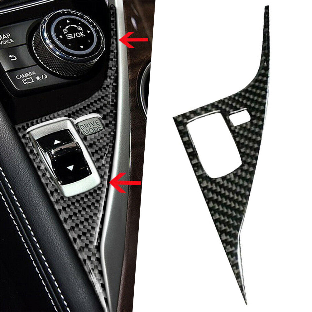 Carbon fiber internal gear shift drive panel cover for Infiniti Q50 and Q60 2014 - 19