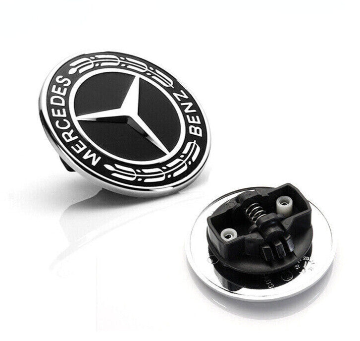 for Mercedes-Benz CES-Class W205 W213 W222 Black Classic Hooded Badge