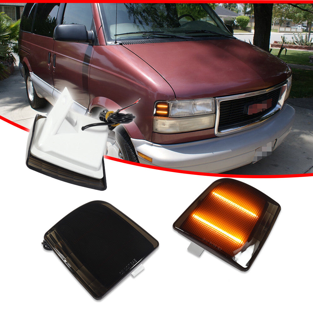 for Astro Corner Lights 1995-2005 Driver and Passenger Side Smoked Amber - v