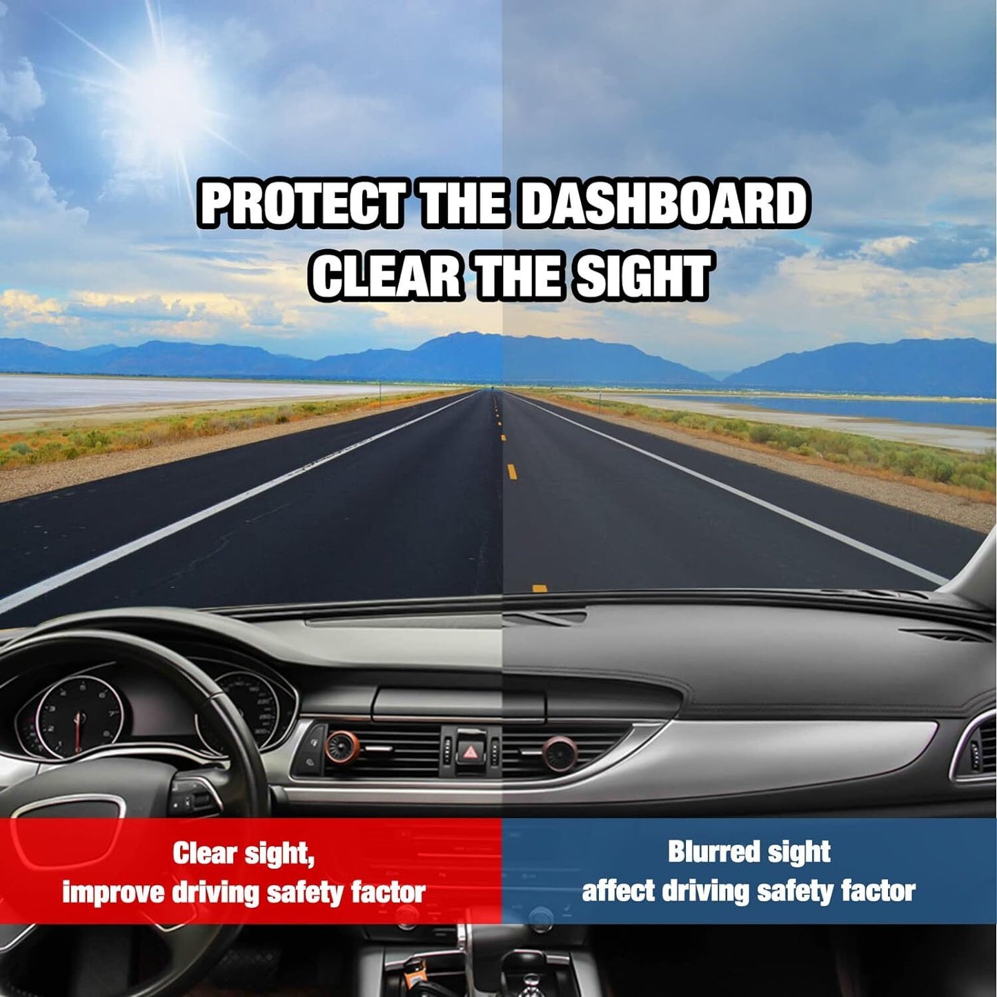 Sunscreen suitable for 2019-2024 Rav4 SUV Black Car Dashboard Protective Cover Dashboard Mat - n