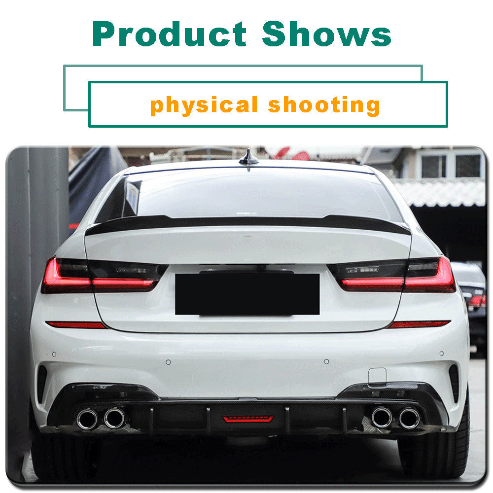 for BMW G20 G28 330i M-SPORT 20-22 REAL Carbon Rear Bumper Diffuser Lip W/Light