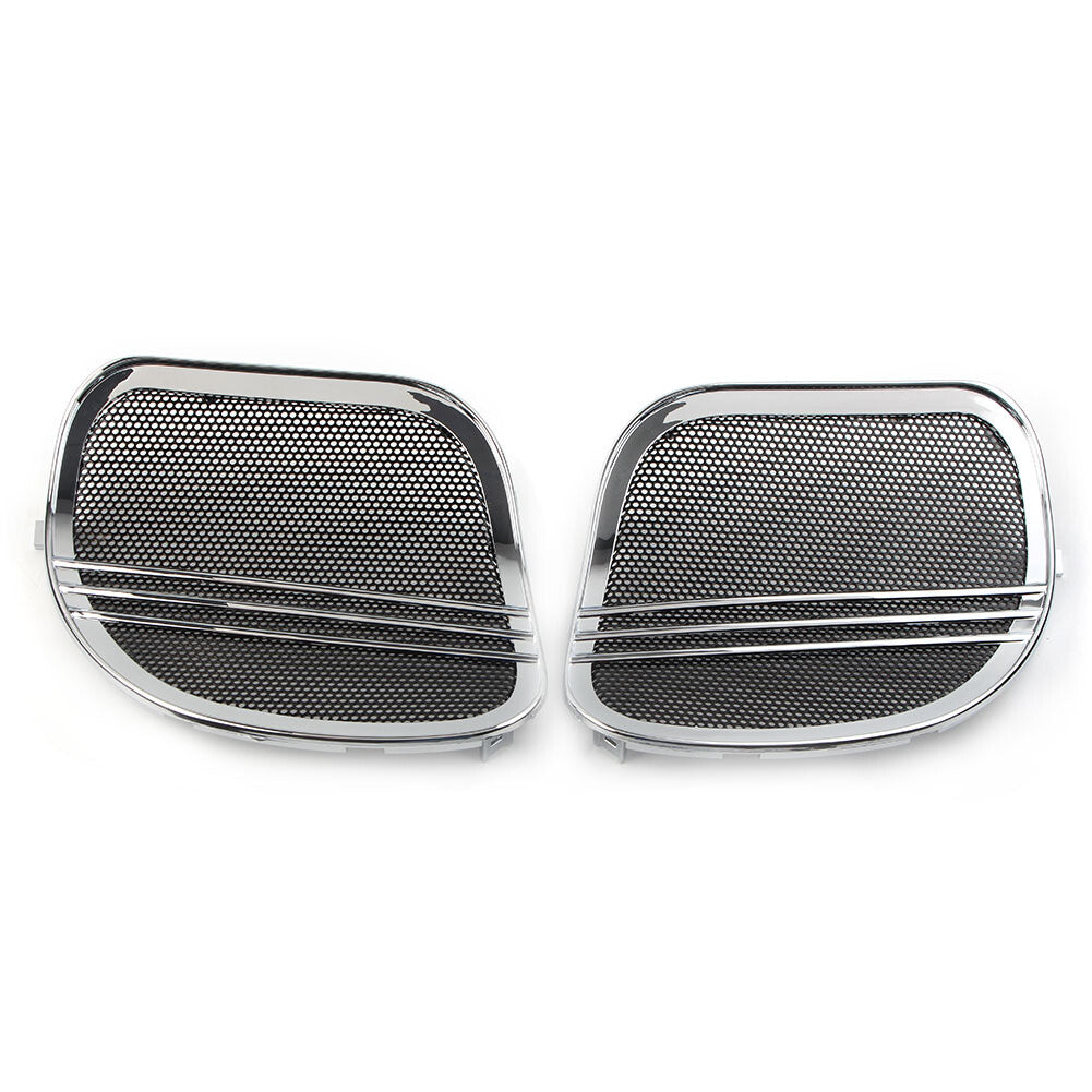 Tri-Line Speaker Grills Cover Trim Fit for Harley Road Glide 2015-2022 2021 Silver Q