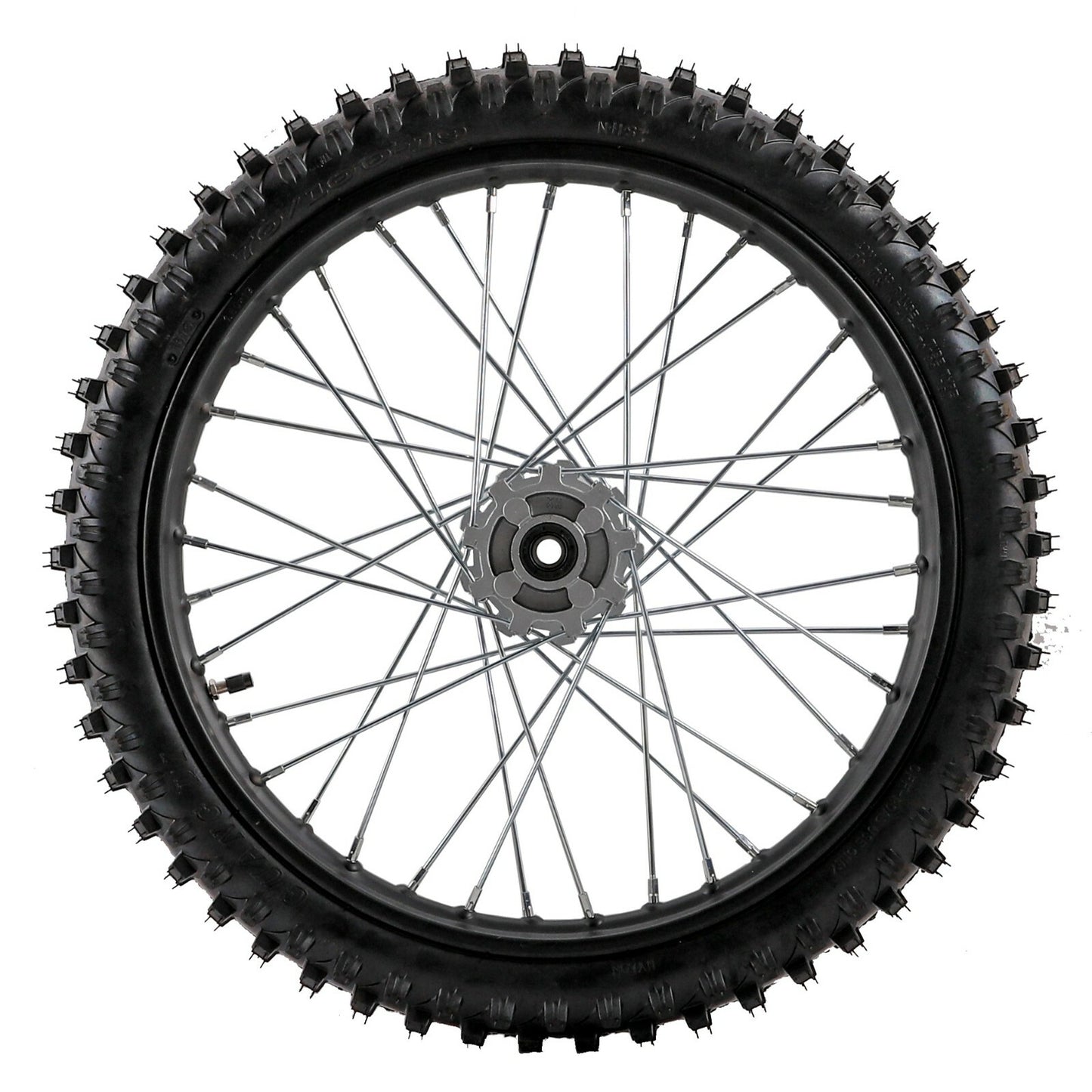 15mm 19-inch front wheel 70/100-19 rim assembly for 150cc and 200cc Apollo Pit bicycles.