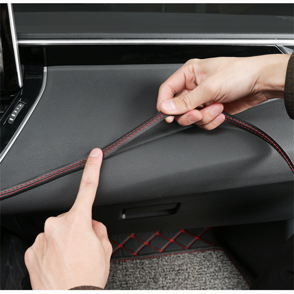 2M Universal PU Leather Car Dashboard Decor Line Strip Sticker Moulding Trim