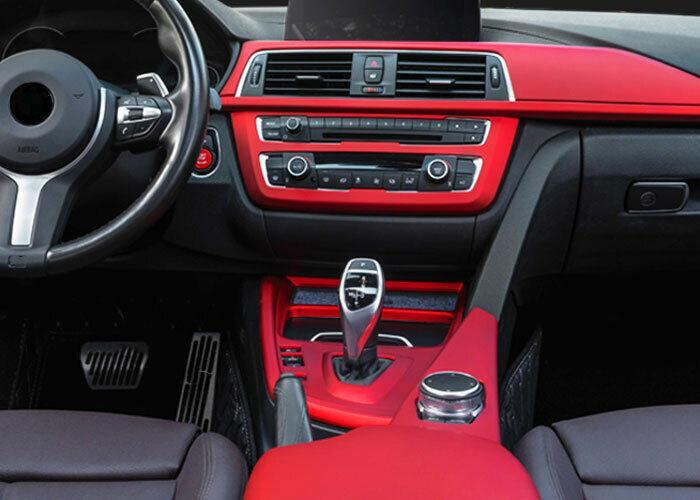 for BMW 3 4 Series GT 2013-2019 Red Matt Middle Console Gear Shift Panel Trim 1