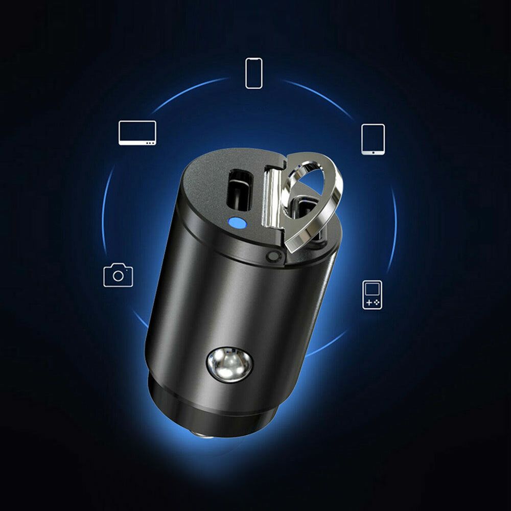 for Mini Dual USB Type-C PD Car Phone Charger Adapter 30W Fast Charging Accessories