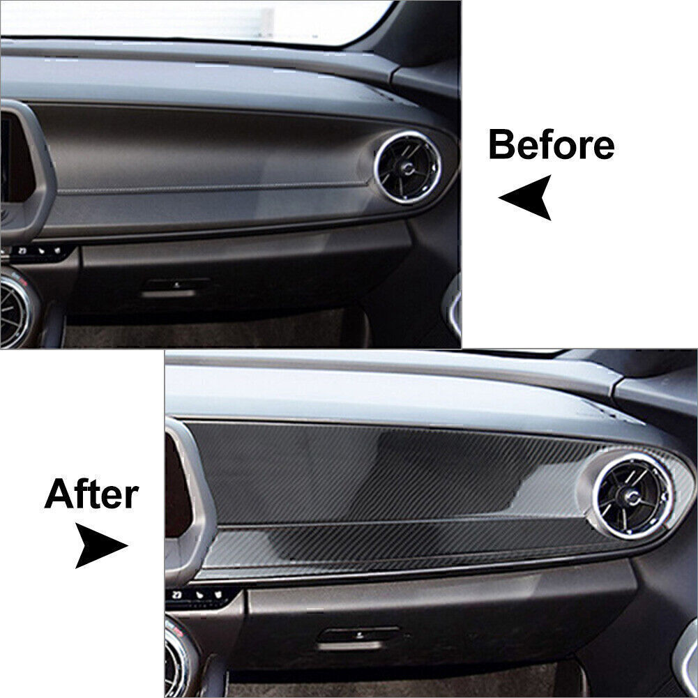 Carbon Fiber Car Copilot Dashboard Panel Trim Fit for Chevrolet Camaro 2016-2020