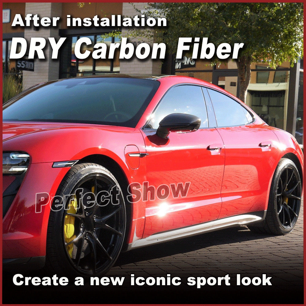 for Porsche Taycan 9J1 992 Turbo S 2019-24 Dry Carbon Side Mirror Cover Caps RHD