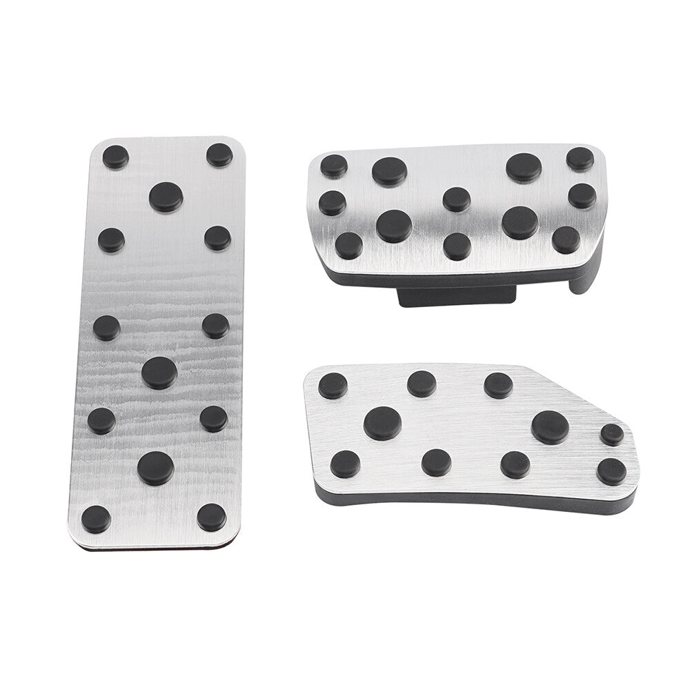 JERBOR 3x Silver Aluminum Clutch, Accelerator, and Brake Pedals for Subaru Crosstrek 2024