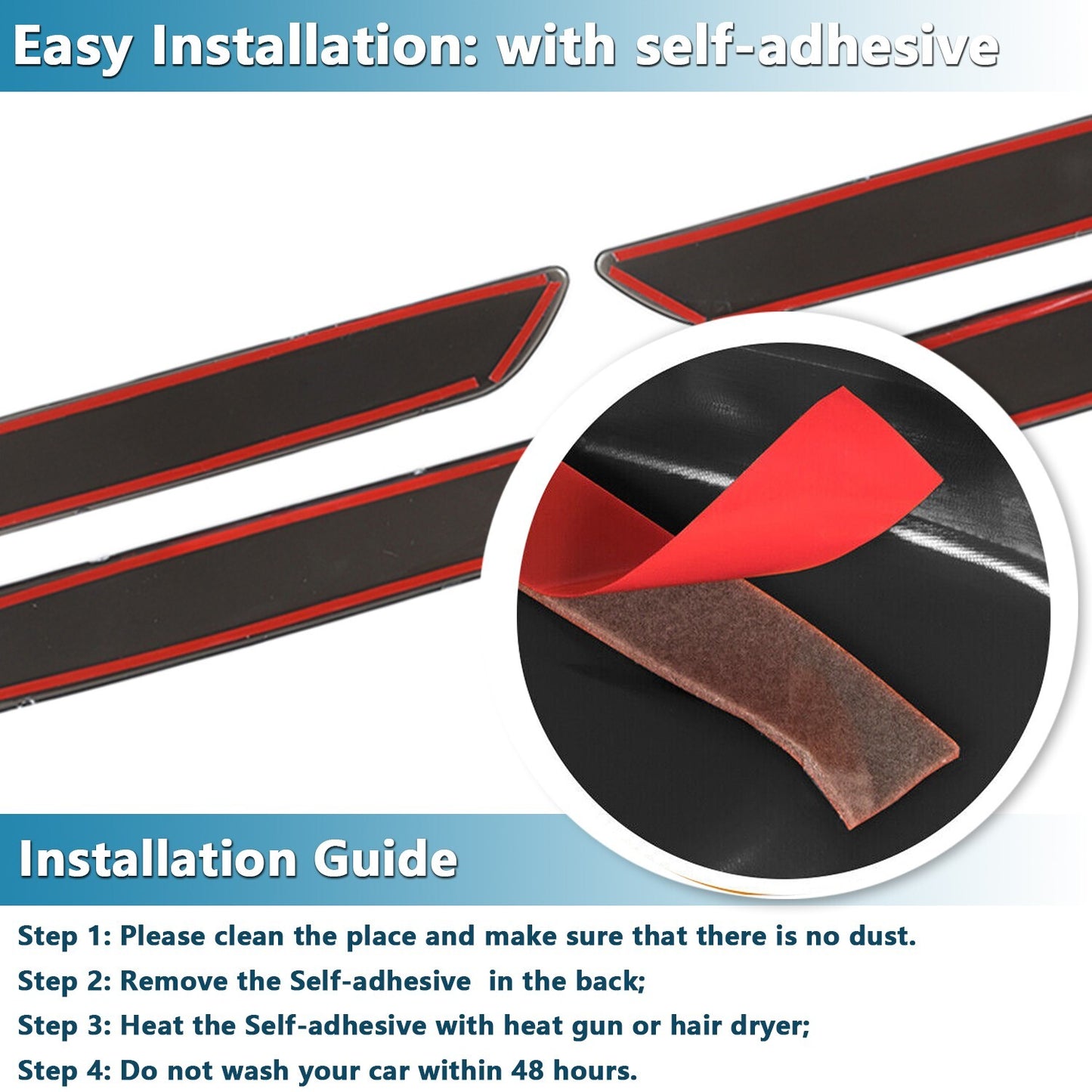 Wheel Eyebrow Light Lamp Cover Trim Strips Bezels for Ford for Mustang 2010-2014