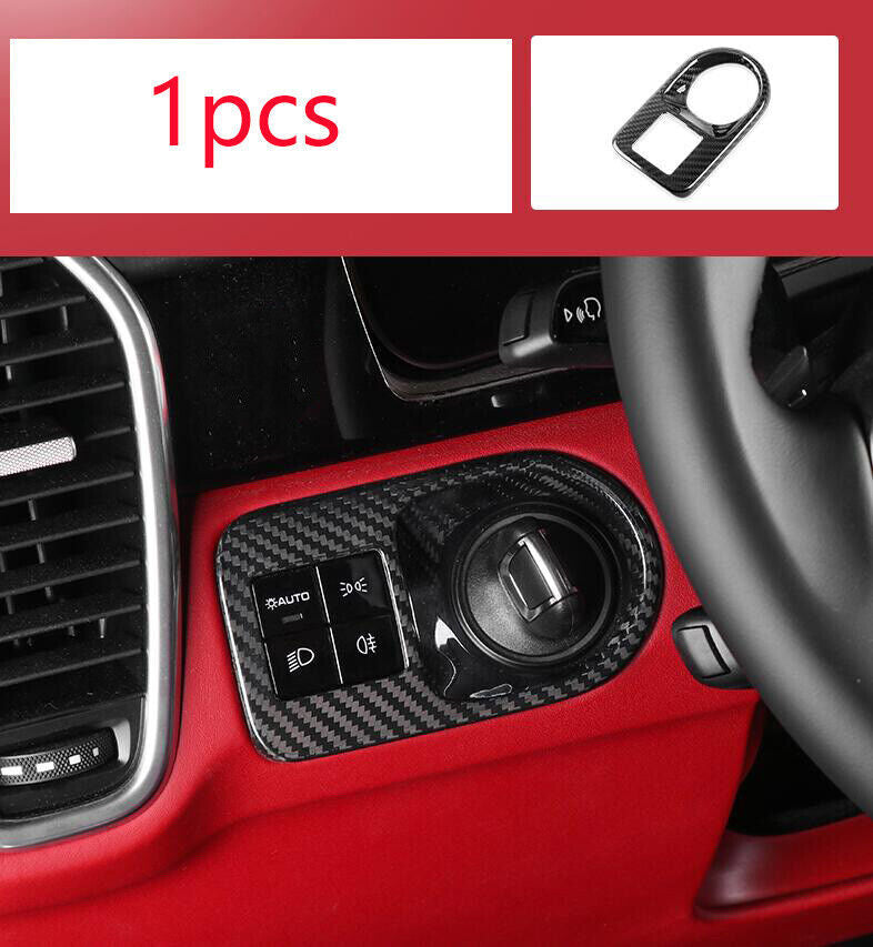 For 2016-2021 for C-HR Carbon Fiber Rear Bumper Brake Light Cover Frame Trim v