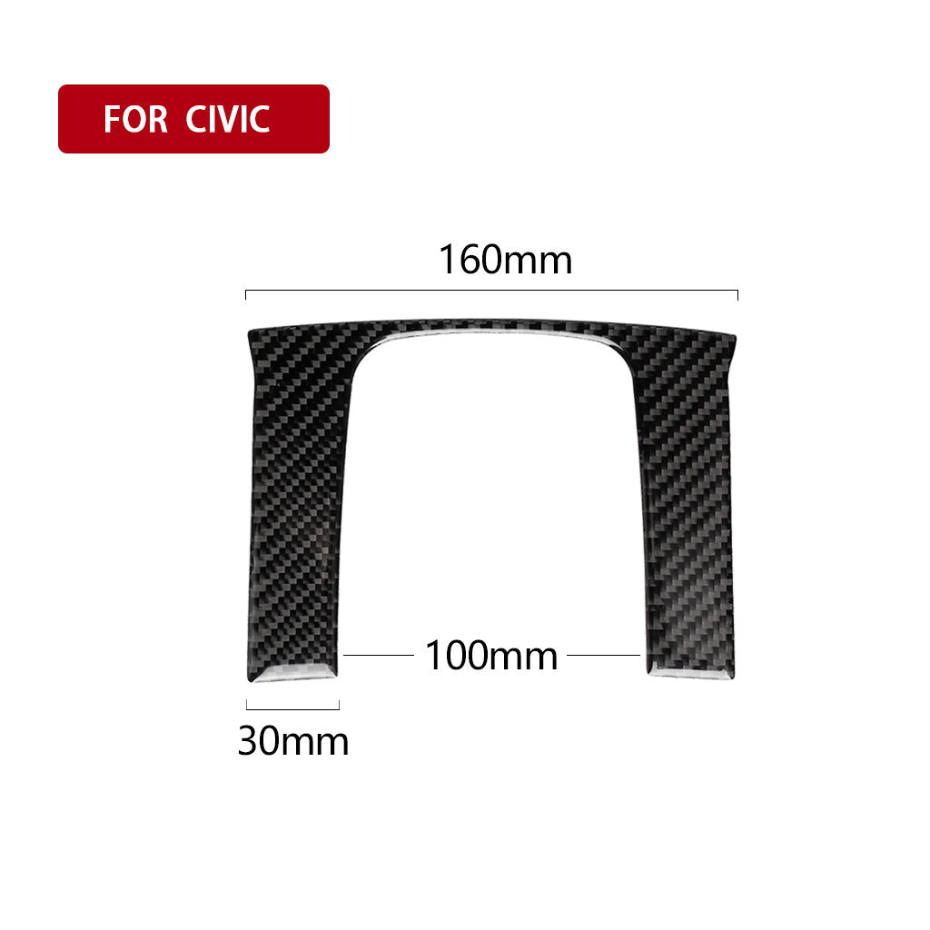 for Honda for Civic 10th 2016-19 Carbon Fiber Gear Shift Panel Decor Trim Cover