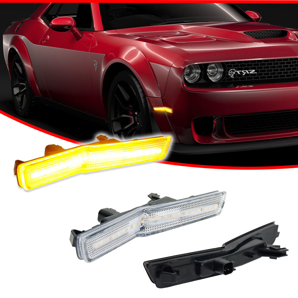Transparent amber front fender side marker light suitable for 18+ for Dodge for Challenger wide body RT- v