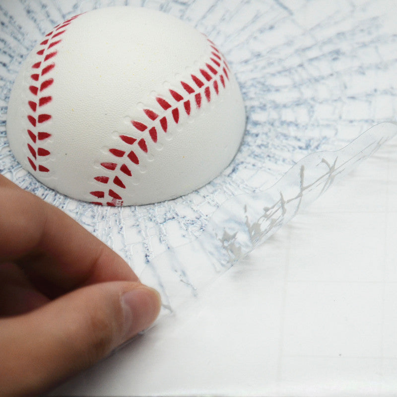 1Pc Car Window Self Adhesive Ball Hit Simulation 3D White Baseball Sticker Decal
