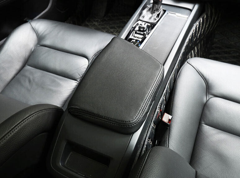 for Volvo S60 2019-23 Black Leather Central Console Armrest Box Cover Trim 1pcs