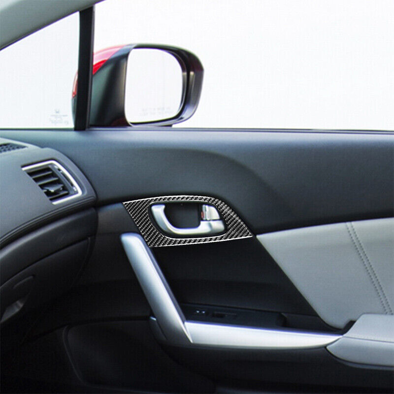 Real Carbon Fiber Car Interior Door Handle Cover Trim For 12-15 for Honda for Civic 9th