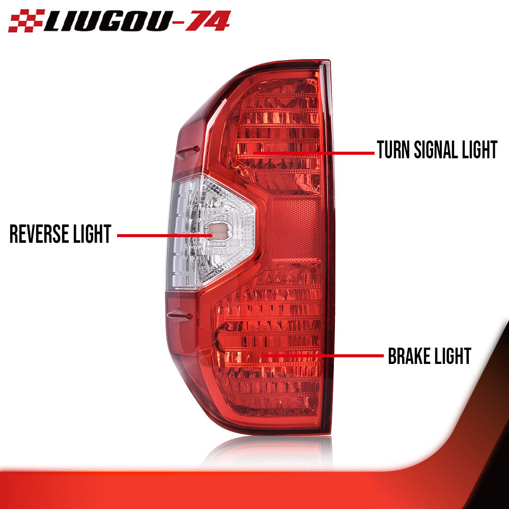1 pair of red rear tail light brake light assembly fits 2014-2021 for Tundra - v