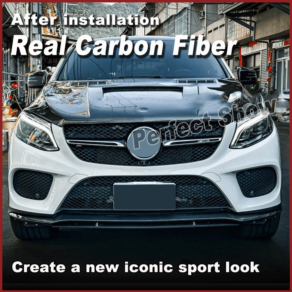 for Mercedes C292 GLE350 GLE43 2015-19 REAL Carbon Front Bumper Lip Spoiler