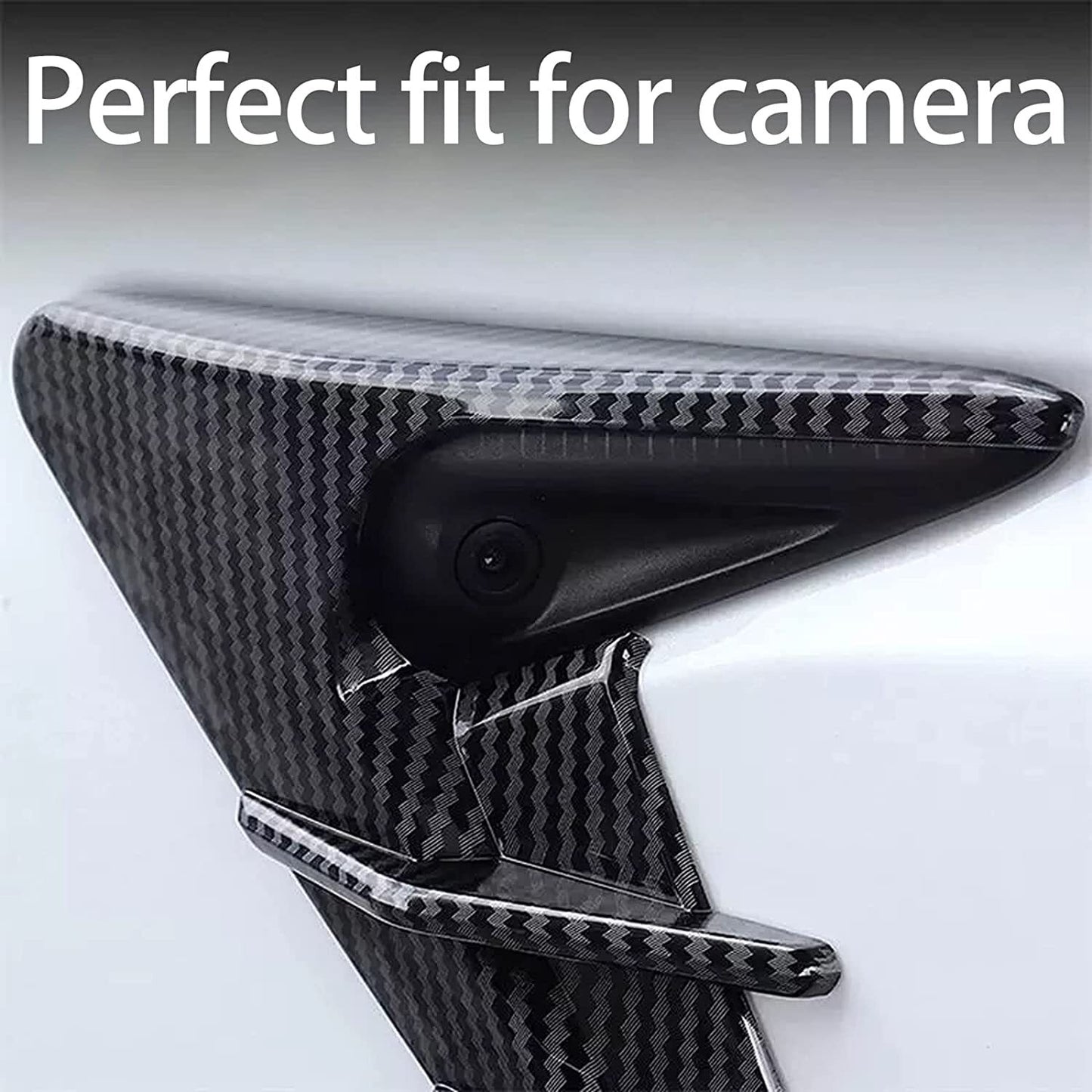 for Model 3 Y 2020 2021 Carbon Fiber Side Fender Camera Protective Cover Decoration 2 pcs - v