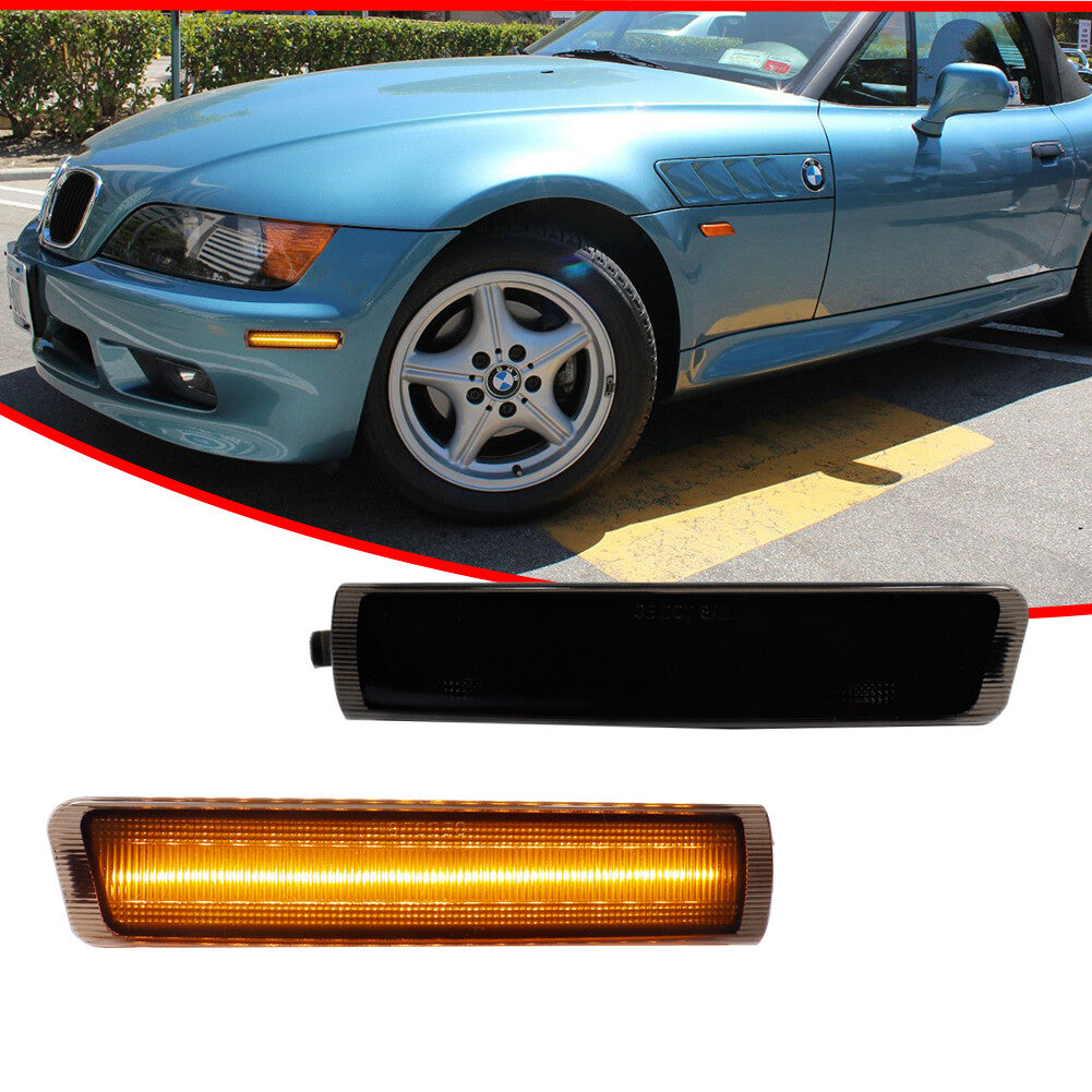Amber LED front bumper side marker light smoke pair suitable for 1996-2002 Z3 M Coupe- v