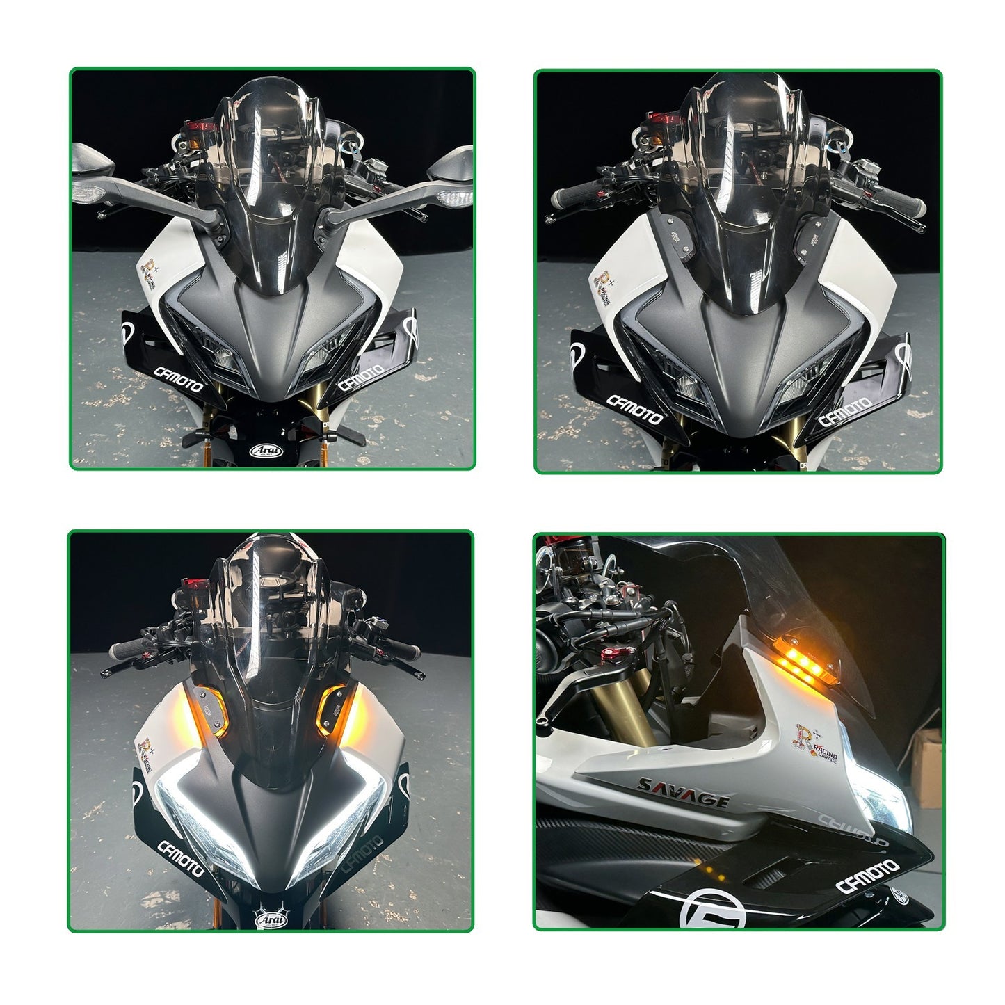 For CFMOTO 450SR/SRS/SS Indicator Front LED Turn Signal Light Mirror Base Plate Q