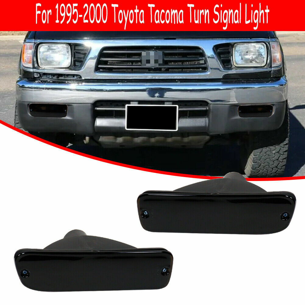 2 Pack Smoked Front Bumper Turn Signal Housing Kit for 1995-00 for Tacoma - v