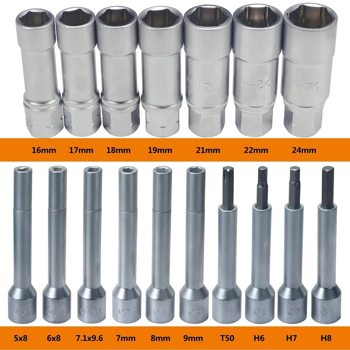 18-piece Steering Wheel Hub Suspension Shock Absorber Strut Nut Removal Tool Socket Set