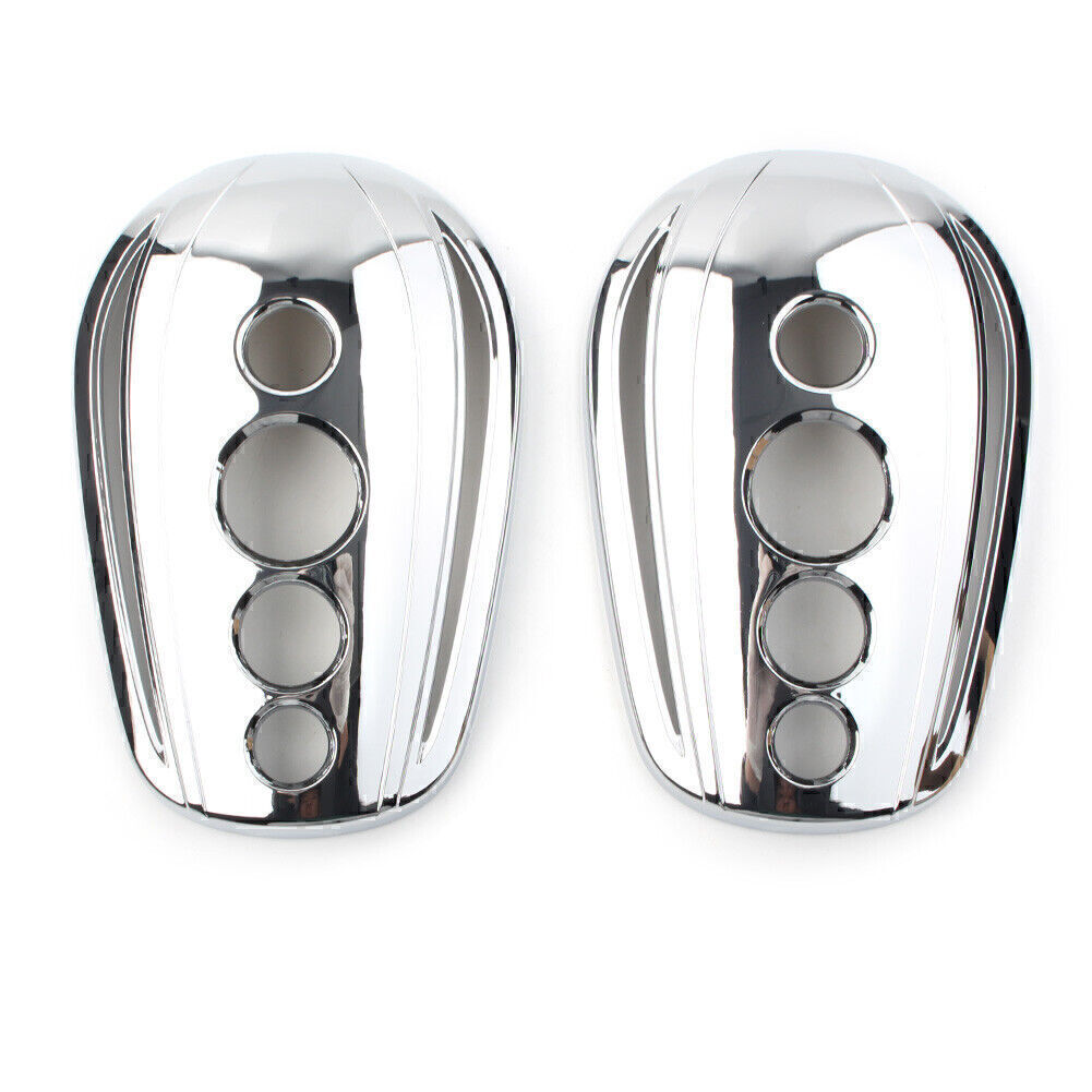 Chrome Oval Rearview Mirrors Cover Cap Fit for Harley Dyna Softail Sportster Q