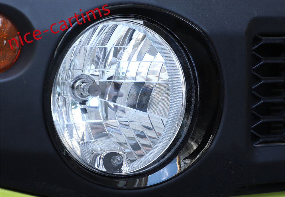 2¡ÁBlack ABS Front Headlight Lamp Ring Cover for Suzuki for Jimny 2019-24 Accessories