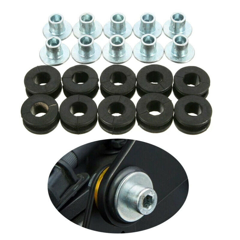 10Pcs Motorcycle M6 Rubber Grommets Bolt Pressure Relief Cushion Kit Replacement