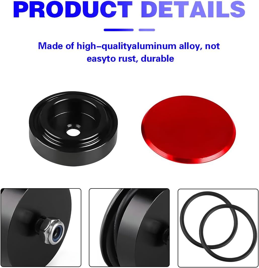 40mm Rear Wiper Block Off Delete Plug Cap Grommet for Civic Integra RSX Red Q