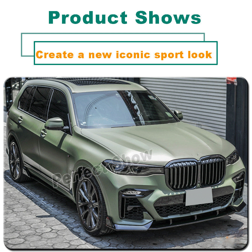 Fit for BMW X7 G07 M Sport Utility 2019-21 Gloss Black Front Bumper Lip Spoiler