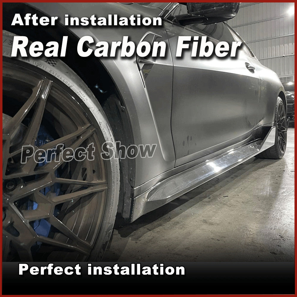 for BMW 4Series G82 M4 Coupe 21-24 REAl Carbon Side Skirt Extension Lip Spoiler
