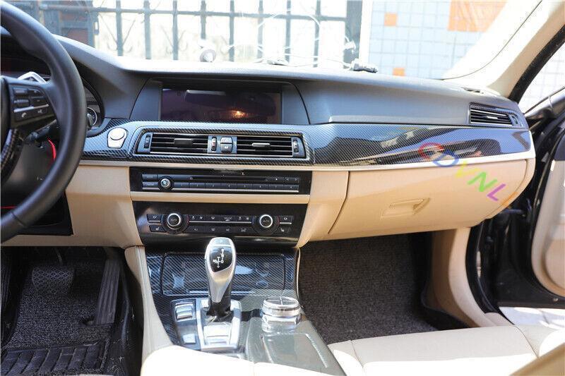 Fit for BMW 5 Series 2011-16 Carbon Fiber Interior Full Moulding Decor Cover Kit