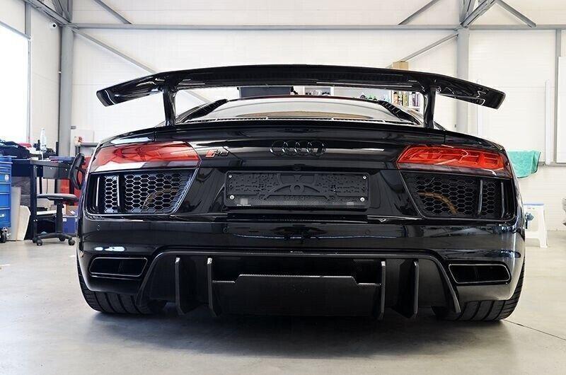 Suitable for Audi R8 V-style carbon fiber rear wing, second-generation boiler V10, 2017-2018.