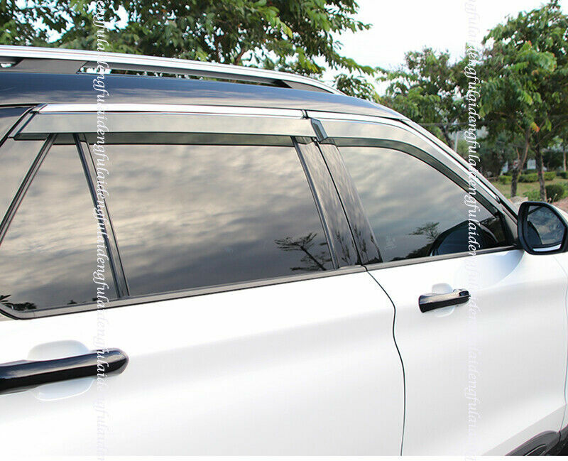 4P for Ford Explorer 2020-2022 Car Window Sun Vent Visor Rain Guards Shield Trim