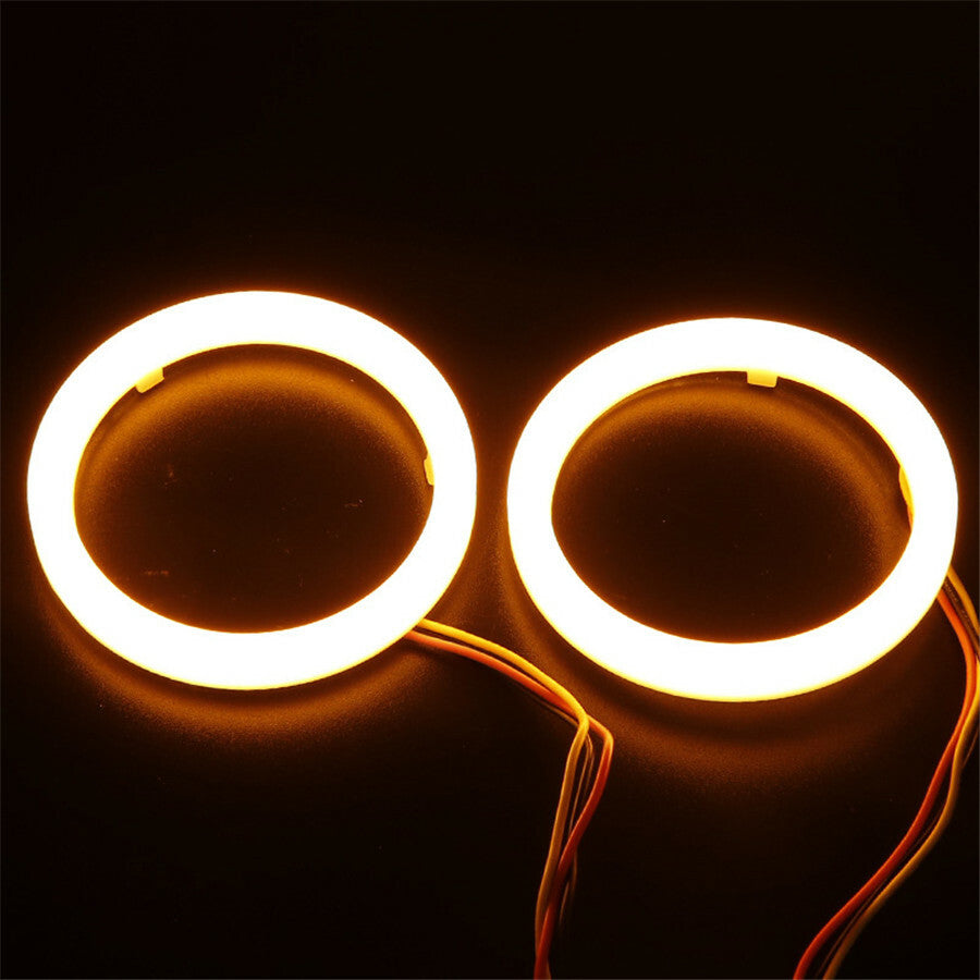 2PCS Car Headlight DRL Daytime Running Light Halo Ring Turn Signal White Yellow
