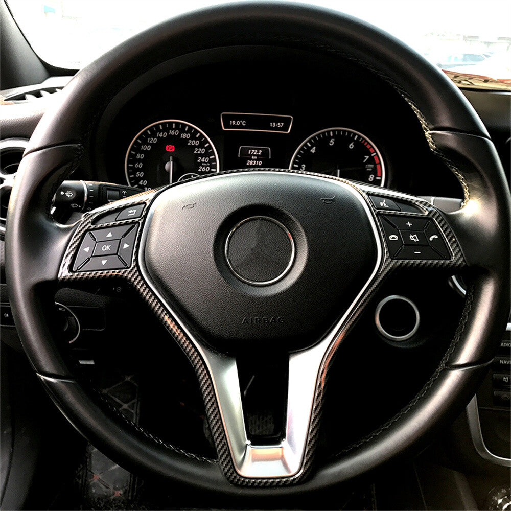 for Benz A B C E CLA GLA GLK CLS Class W212 X204 Steering Wheel Cover ABS Carbon