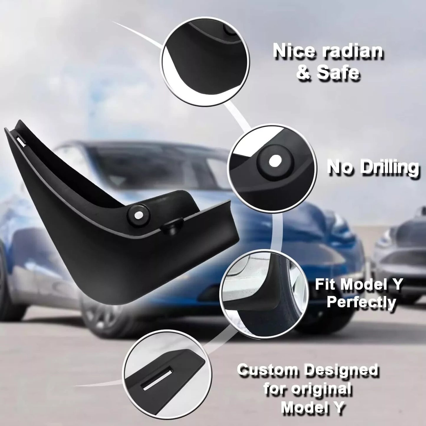 4Pcs for Tesla for Model Y Mud Flaps Splash Guards Winter Vehicle Sediment Protection Q
