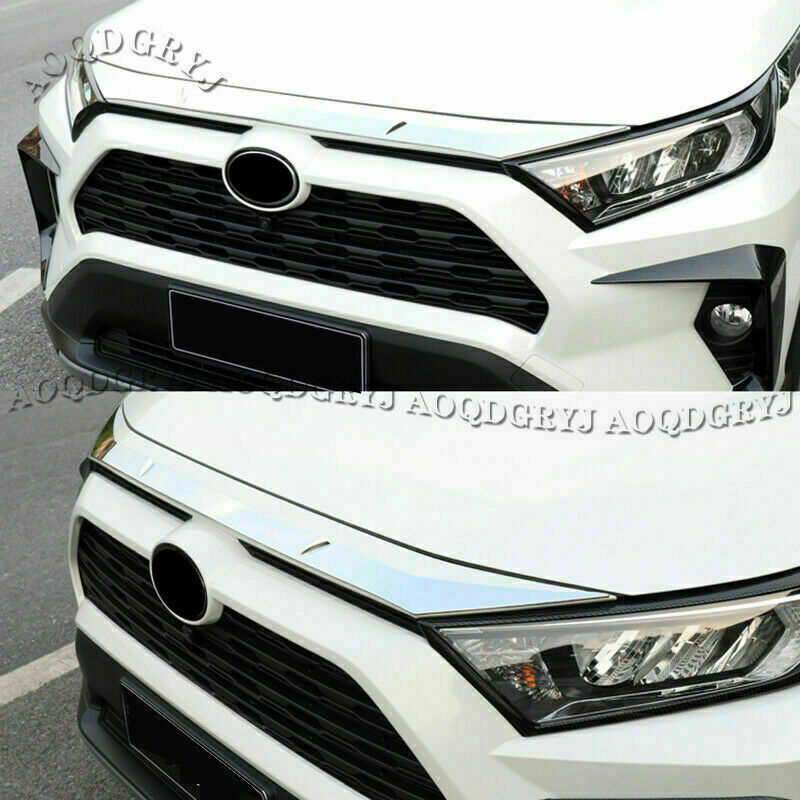 for TOYOTA RAV4 2019-2023 Chrome Front Grill Grille Engine Hood Protector Cover
